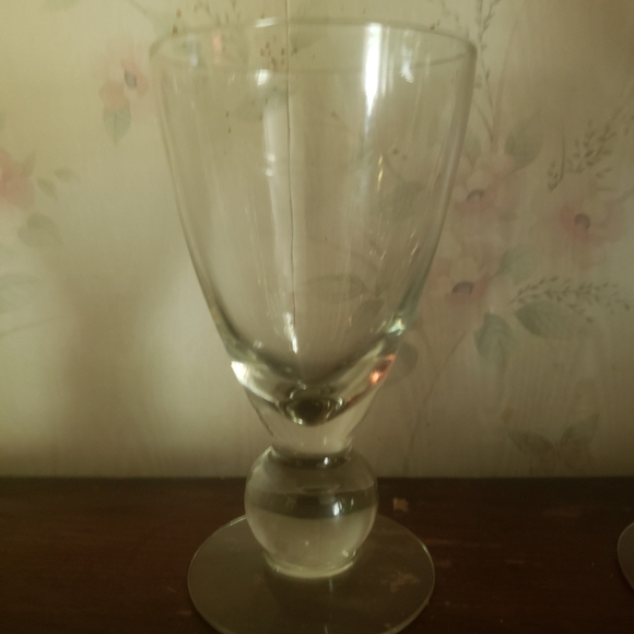 Vintage Mid-century Hand Blown Ball Footed Water Goblets Set of 5 RARE - Picture 5 of 5